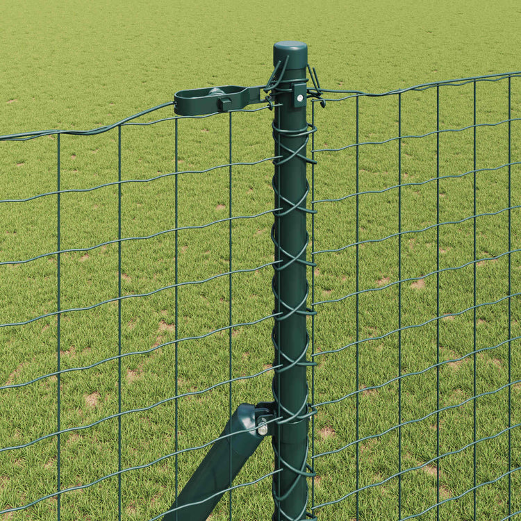 Vidaxl poteau de clôture 2 pcs acier thermolaqué vert