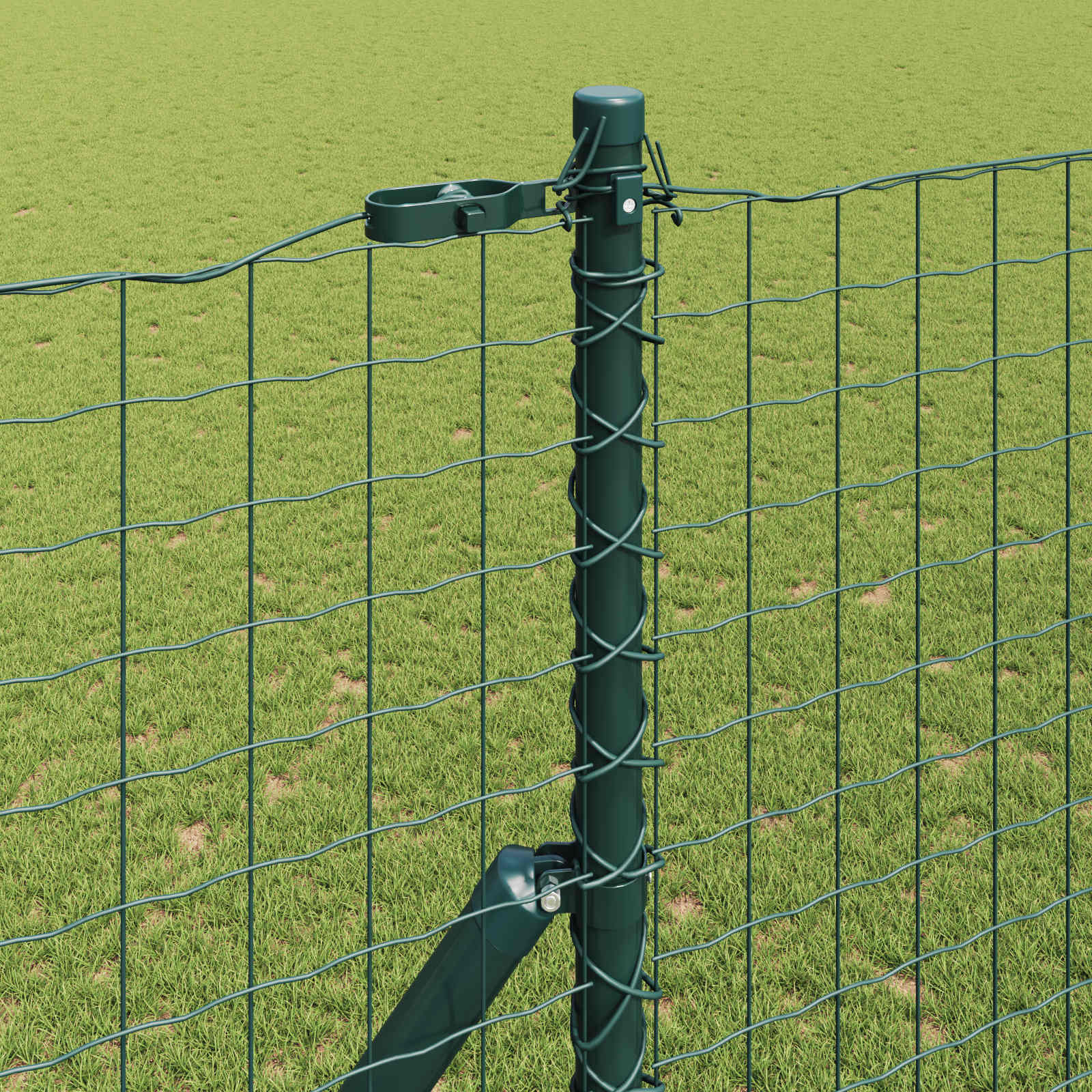Vidaxl poteau de clôture 2 pcs acier thermolaqué vert