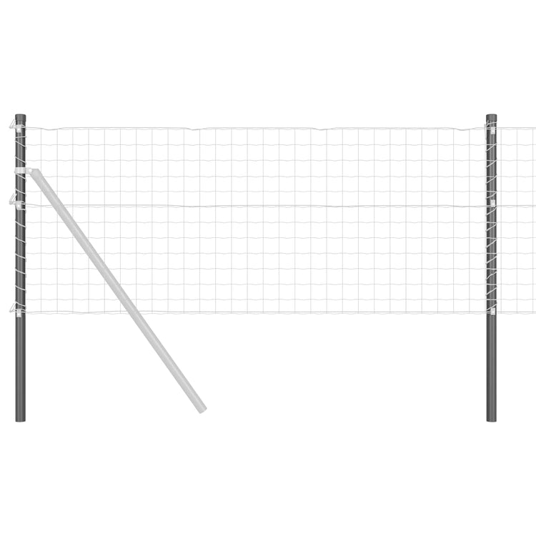 Vidaxl poteau de clôture 2 pcs gris 50 cm acier enduit de poudre