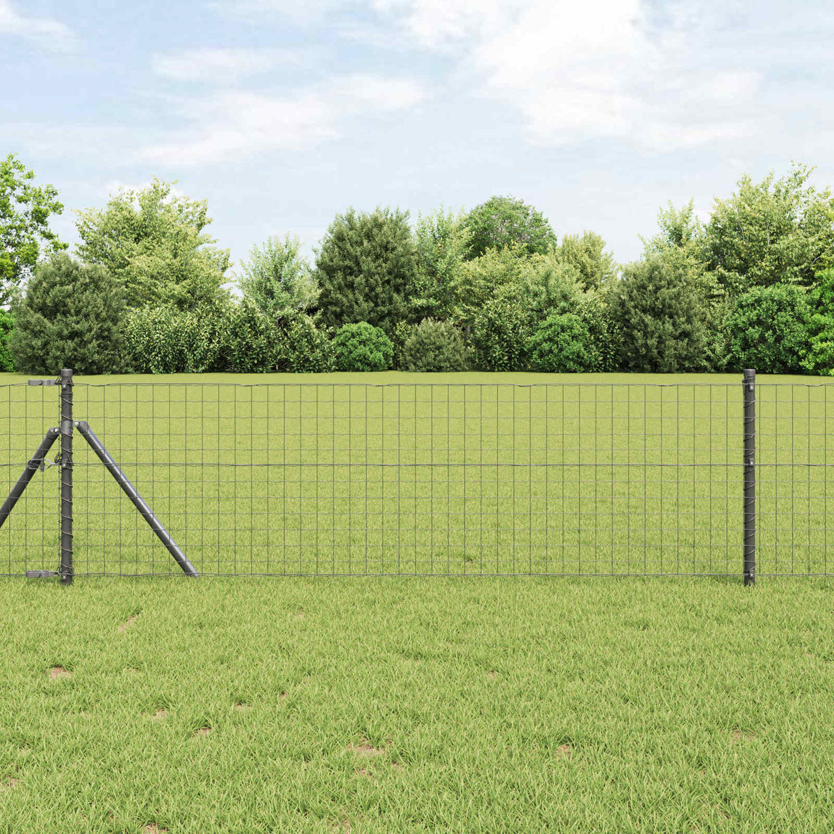 Vidaxl poteau de clôture 2 pcs gris 60 cm acier enduit de poudre