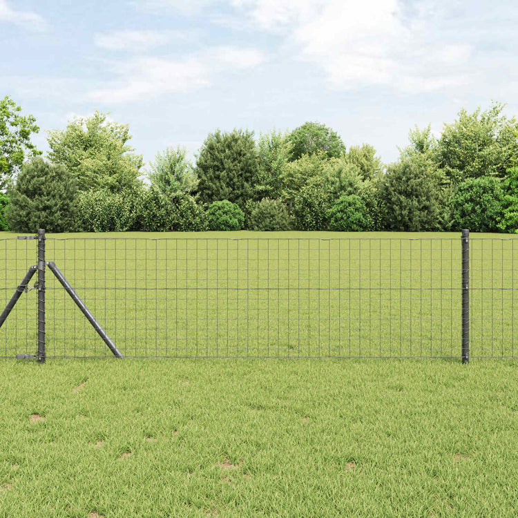 Vidaxl poteau de clôture 12 pcs gris 80 cm acier thermolaqué