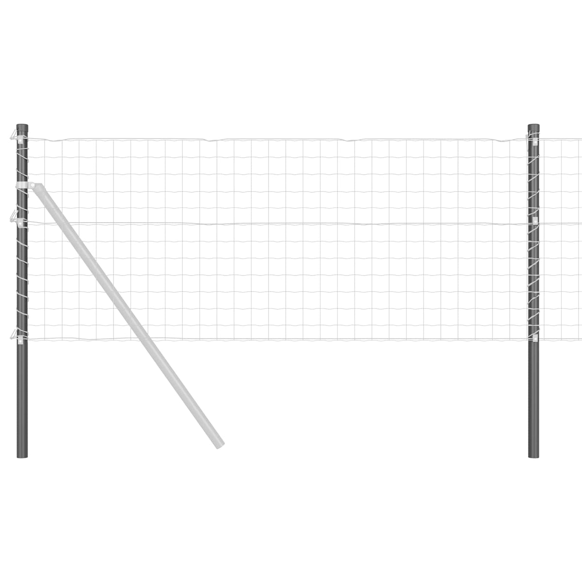 Vidaxl poteau de clôture 12 pcs gris 80 cm acier thermolaqué