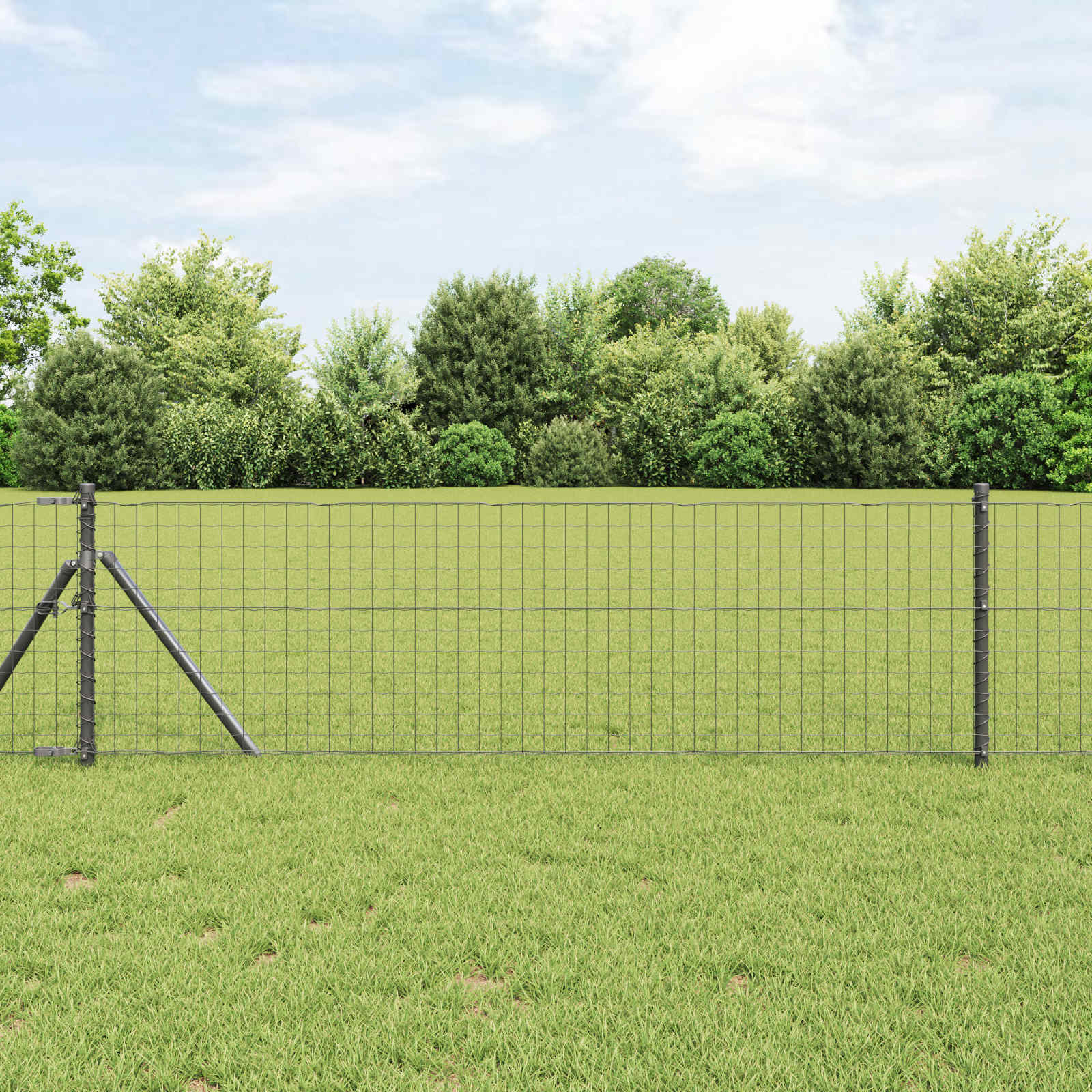Vidaxl poteau de clôture 2 pcs gris 120 cm acier enduit de poudre