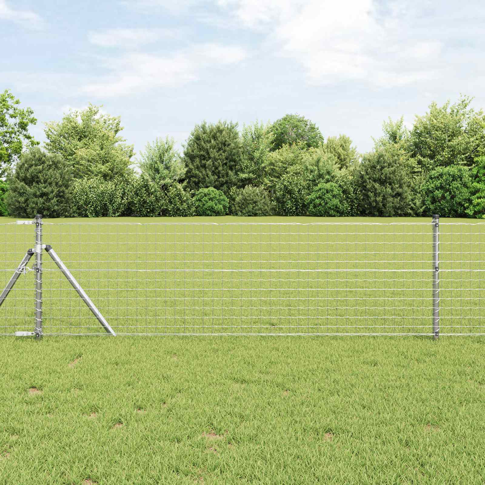 Vidaxl poteau de clôture 2 pcs argent 60 cm acier enduit de poudre