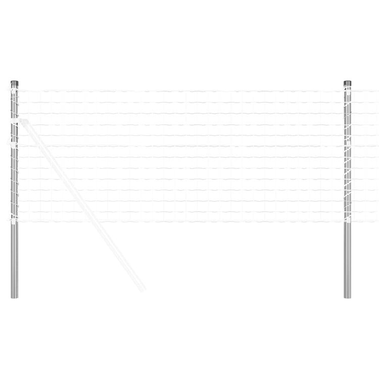 Vidaxl poteau de clôture 12 pcs argent 120 cm acier enduit de poudre