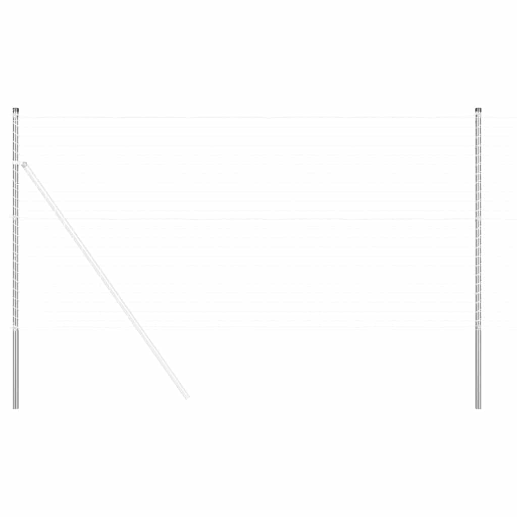 Vidaxl poteau de clôture 2 pcs acier thermolaqué argent