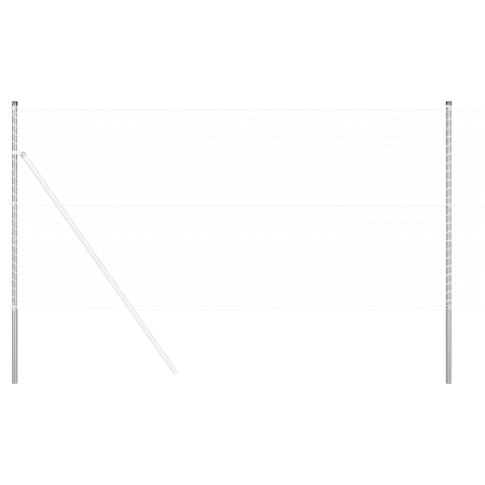 Vidaxl poteau de clôture 2 pcs acier thermolaqué argent