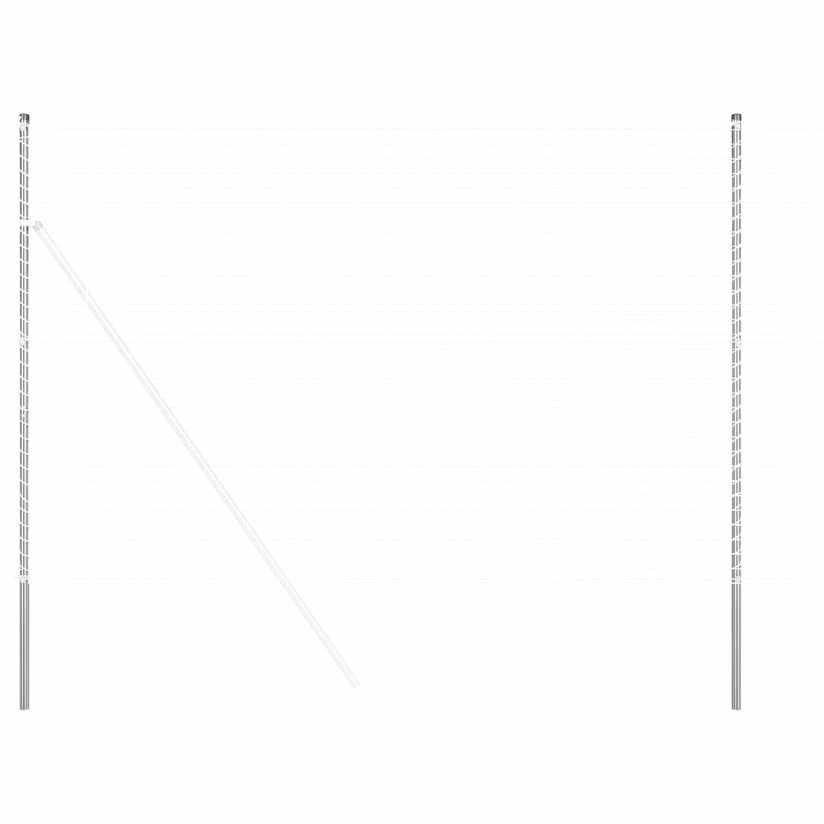 Vidaxl poteau de clôture 2 pcs acier thermolaqué argent