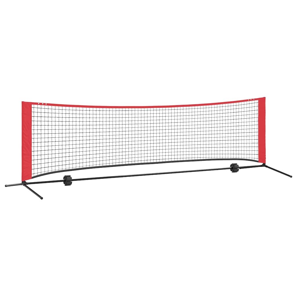 VidaXL filet de tennis noir et rouge 301 x 90,5 x 87 cm polyester
