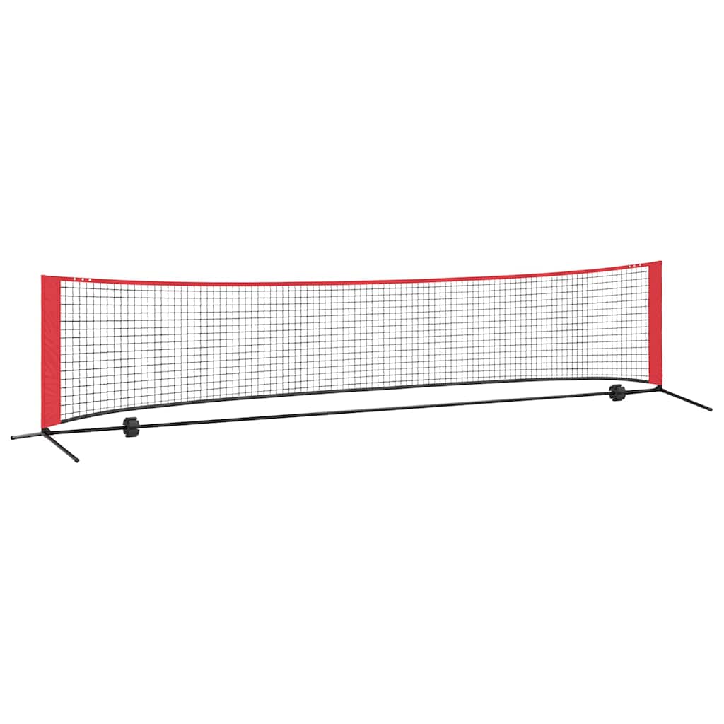 VidaXL filet de tennis noir et rouge 396 x 92 x 87 cm polyester