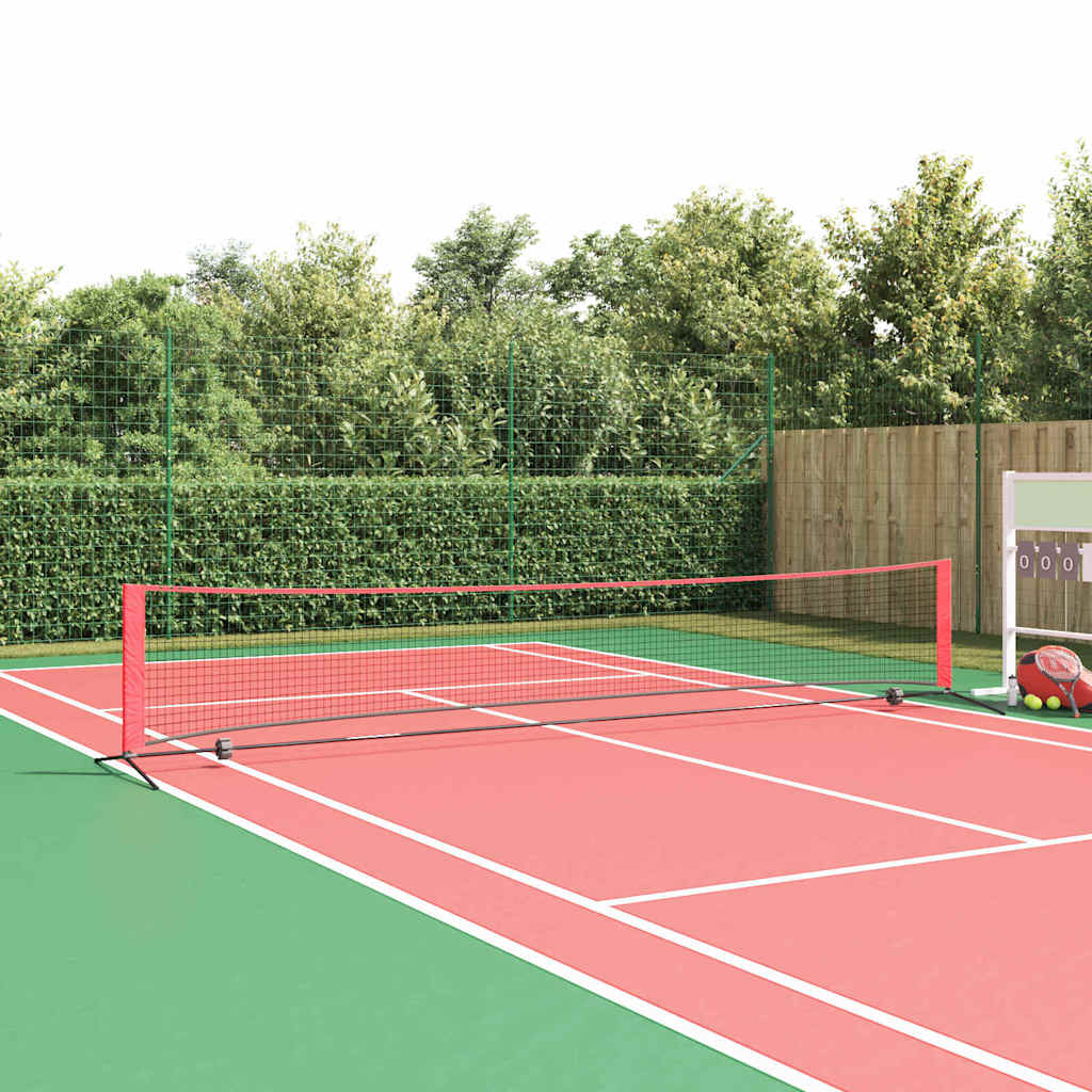 VidaXL filet de tennis noir et rouge 494,5 x 90 x 87 cm polyester