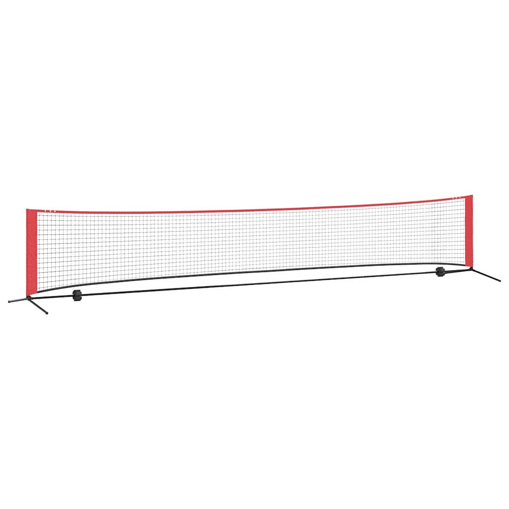 VidaXL filet de tennis noir et rouge 494,5 x 90 x 87 cm polyester