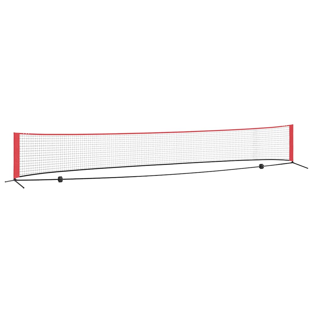 VidaXL filet de tennis noir et rouge 595 x 90,5 x 87 cm polyester