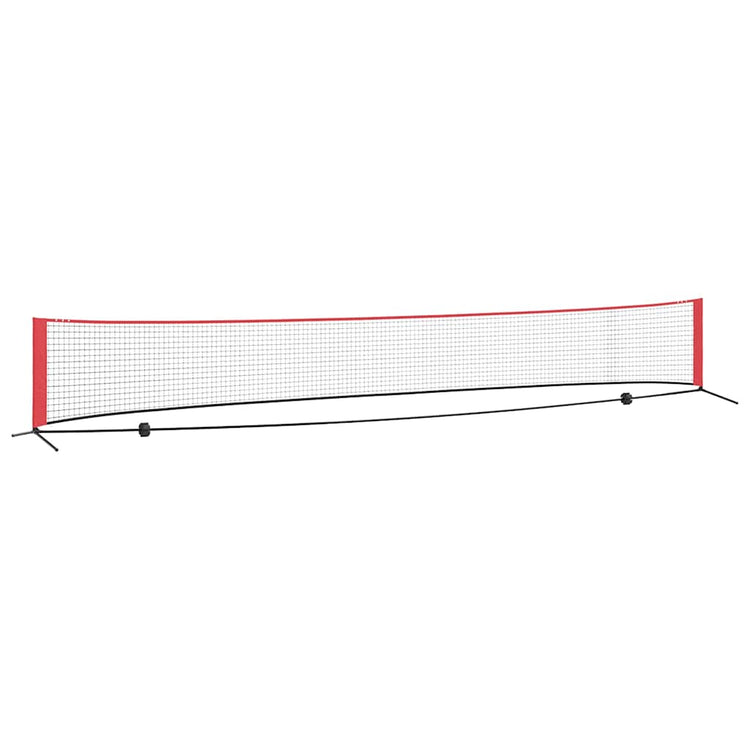 VidaXL filet de tennis noir et rouge 595 x 90,5 x 87 cm polyester