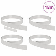 Vidaxxl bordure de jardin 4 pcs argent 450 x 0,05 x 15 cm acier inoxydable - afbeelding 3