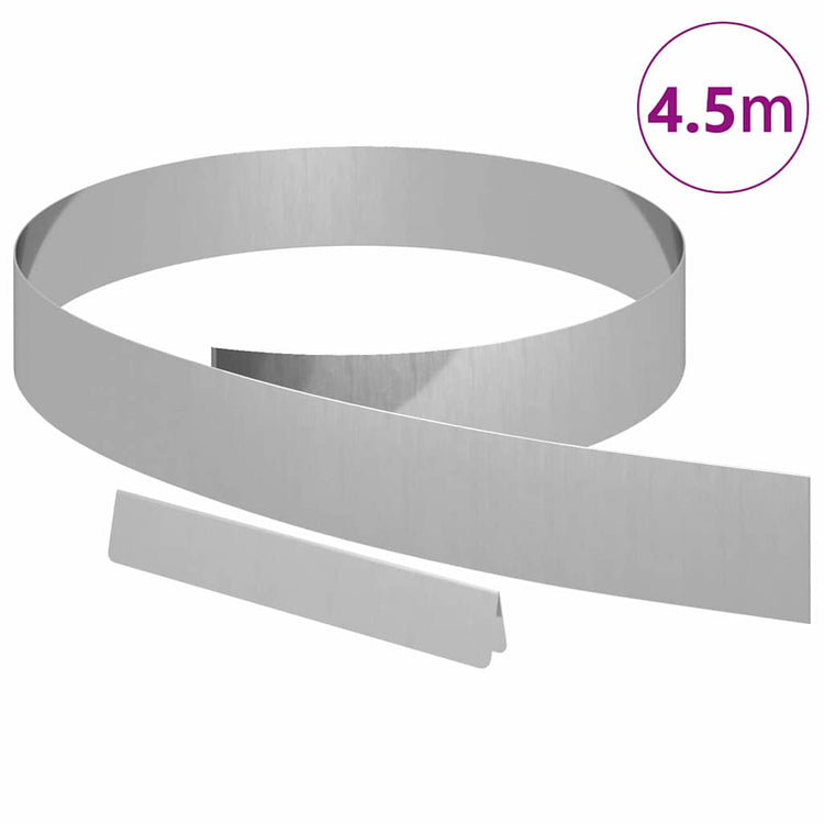 Vidaxl bordure de jardin argent 450 x 0,05 x 15 cm en acier galvanisé