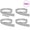Vidaxl bordure de jardin 4 pcs argent 450 x 0,05 x 15 cm acier galvanisé