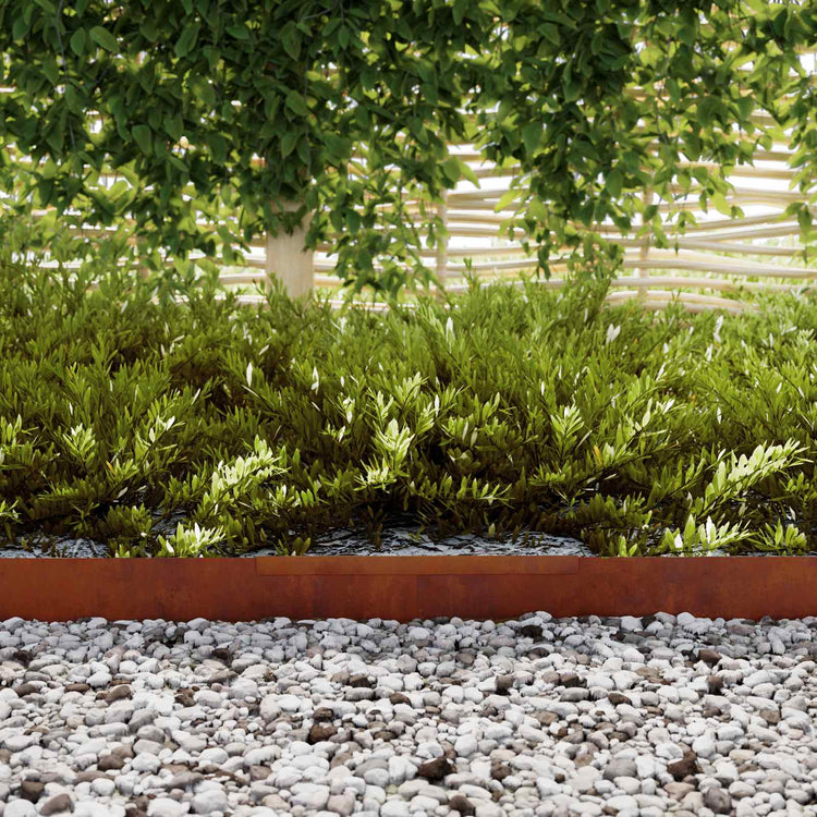 Vidaxl bordure de jardin 4 pcs rouillé 450 x 0,05 x 15 cm acier corten