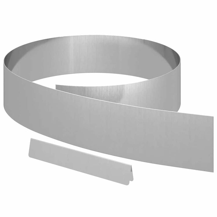 Vidaxl bordure de jardin 4 pcs argent 450 x 0,05 x 15 cm acier galvanisé