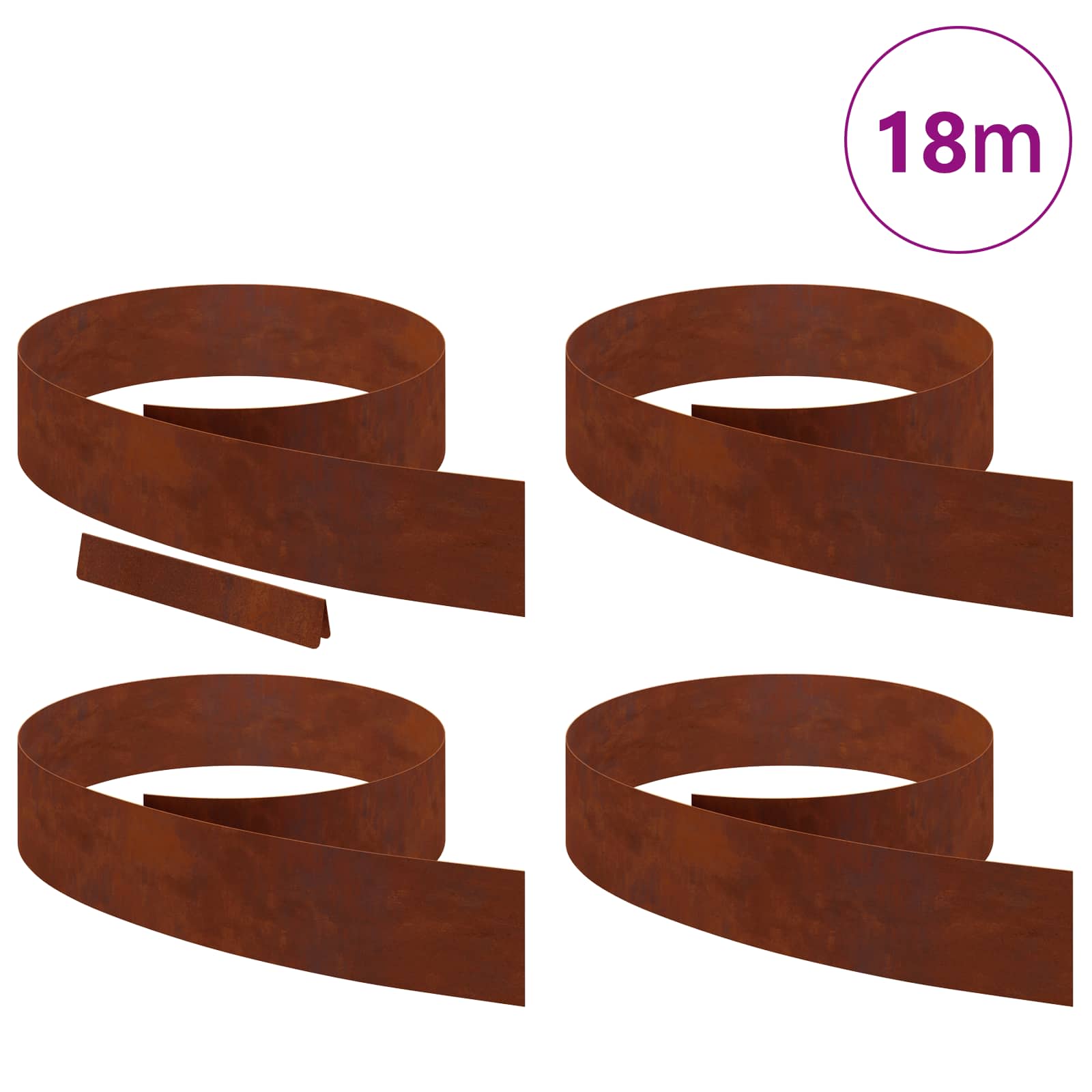 Vidaxl bordure de jardin rouillé 450 x 0,05 x 15 cm acier corten