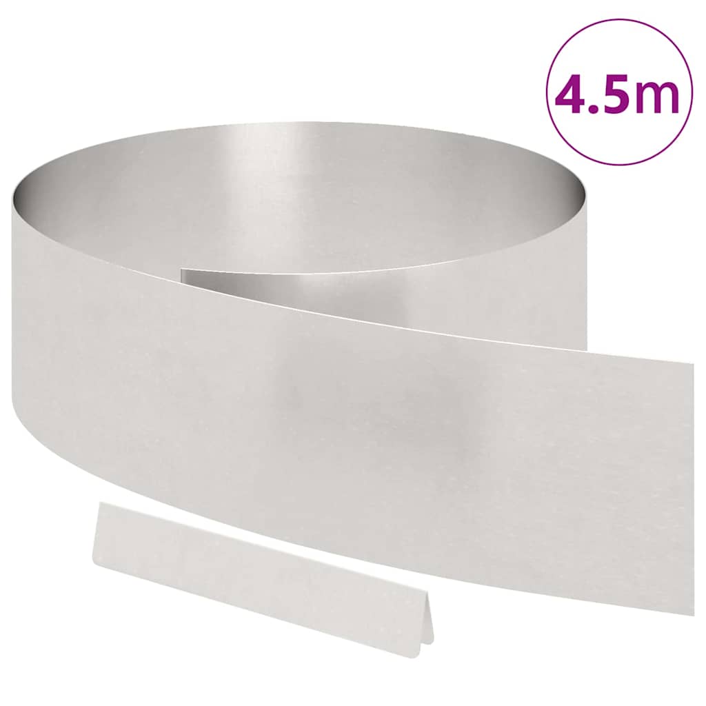 Vidaxx bordure de jardin argent 450 x 0,05 x 15 cm en acier inoxydable