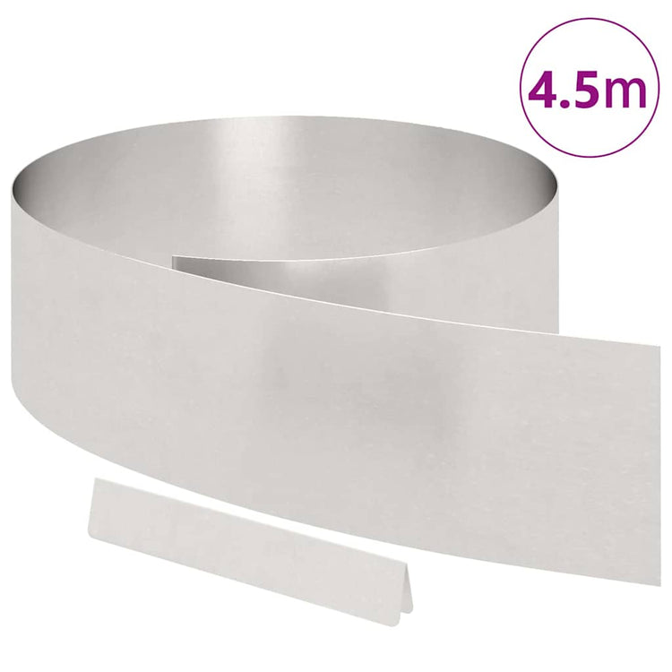 Vidaxx bordure de jardin argent 450 x 0,05 x 15 cm en acier inoxydable
