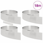 Vidaxxl bordure de jardin 4 pcs argent 450 x 0,05 x 15 cm acier inoxydable - afbeelding 3