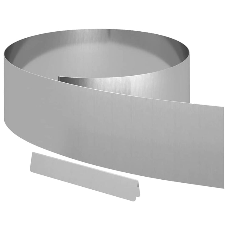 Vidaxl bordure de jardin 4 pcs argent 450 x 0,05 x 15 cm acier galvanisé