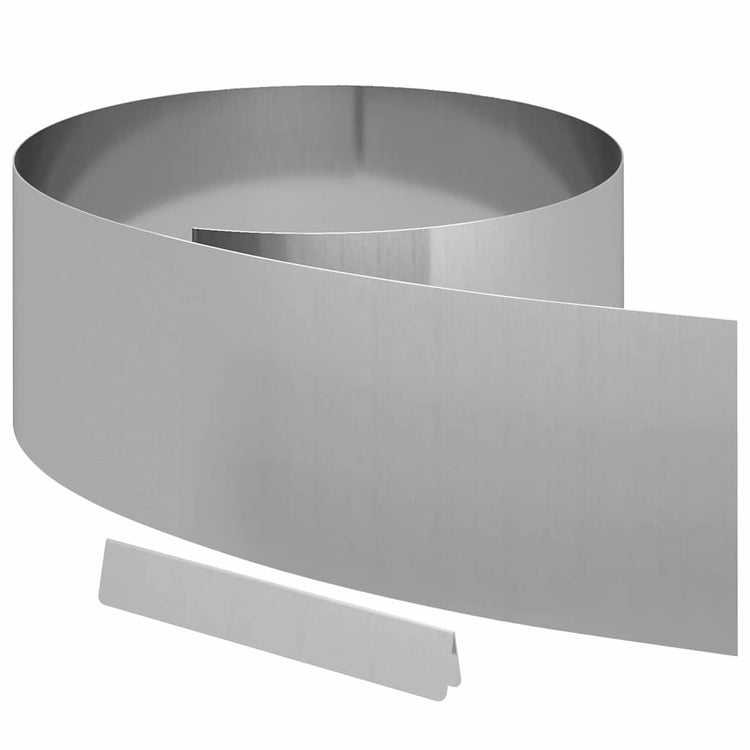 Vidaxl bordure de jardin argent 450 x 0,05 x 15 cm en acier galvanisé