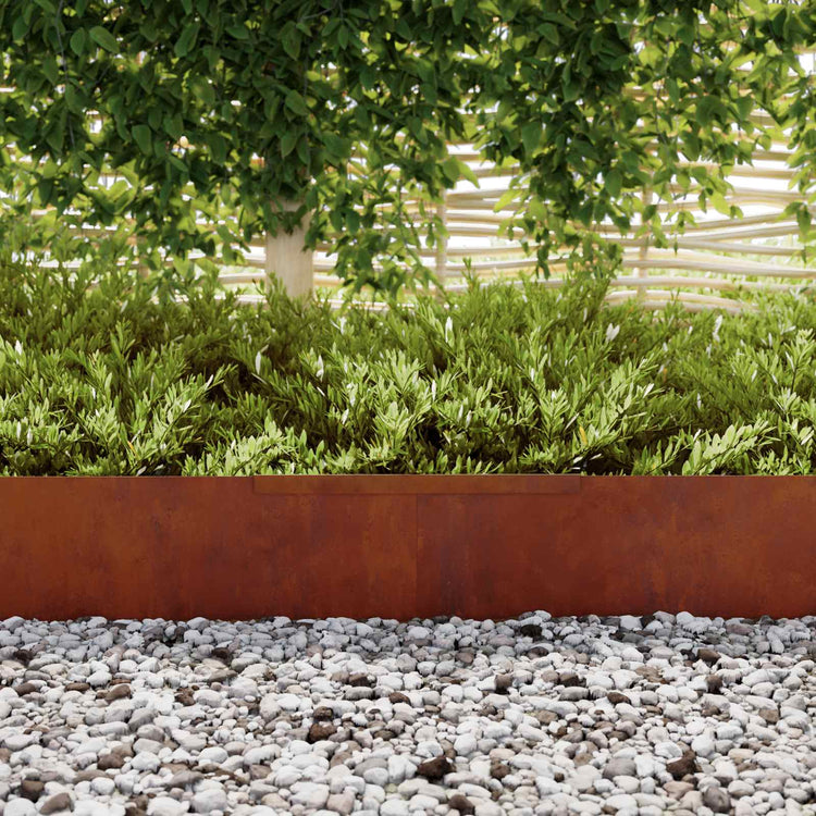 Vidaxl bordure de jardin 4 pcs rouillé 450 x 0,05 x 15 cm acier corten