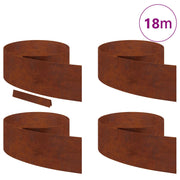 Vidaxl bordure de jardin 4 pcs rouillé 450 x 0,05 x 15 cm acier corten - afbeelding 3