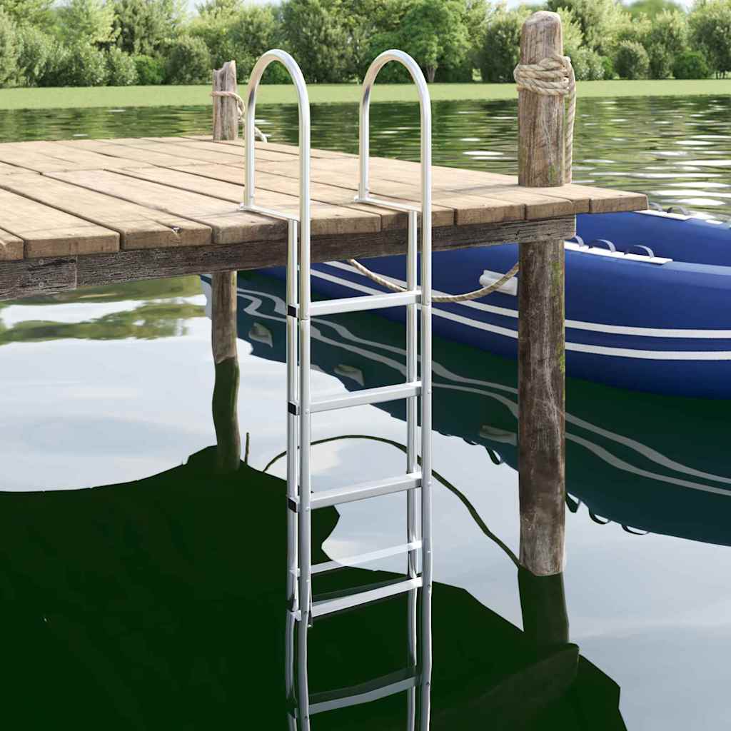 Vidaxx Escalier de port 4 marches argent 45 ×11,5 ×162 cm aluminium