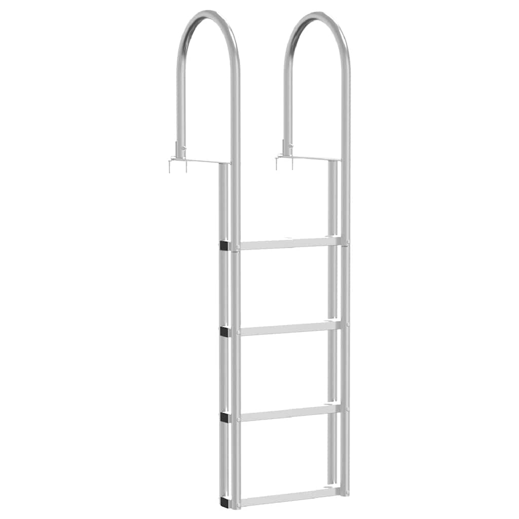 Vidaxx Escalier de port 4 marches argent 45 ×11,5 ×162 cm aluminium