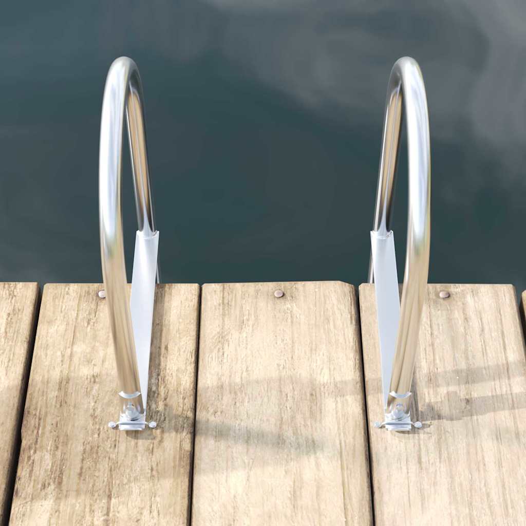 Vidaxx Escalier de port 5 marches argent 45 ×11,5 ×190 cm aluminium