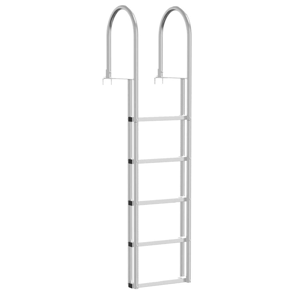 Vidaxx Escalier de port 5 marches argent 45 ×11,5 ×190 cm aluminium