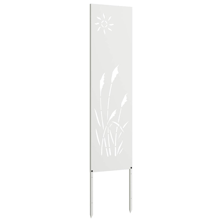 VidaXL brise-vue de jardin chantourné blanc 32 x 140 cm acier laminé à froid