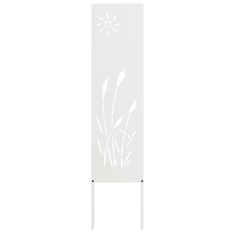 VidaXL brise-vue de jardin chantourné blanc 32 x 140 cm acier laminé à froid