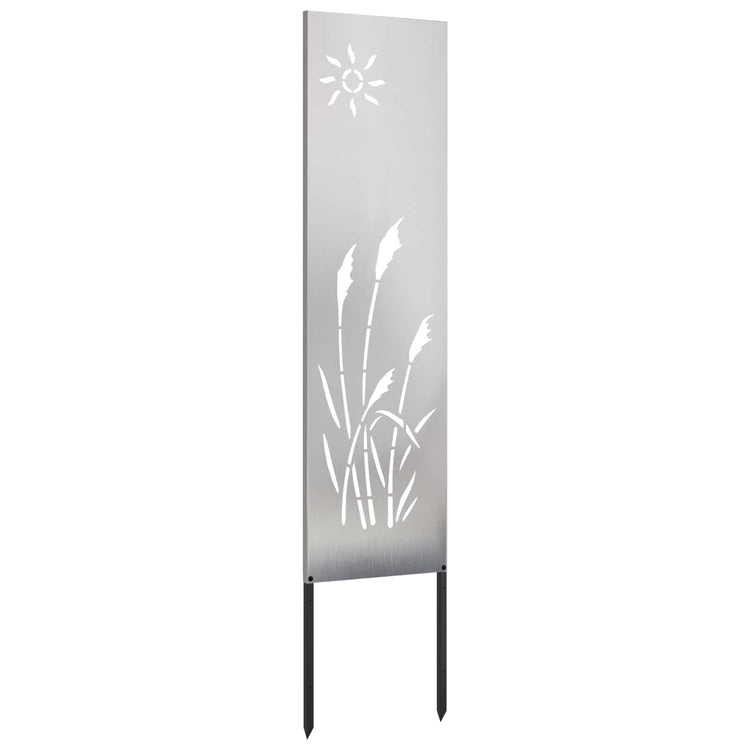 VidaXL brise-vue de jardin chantourné argent 32 x 140 cm acier inoxydable