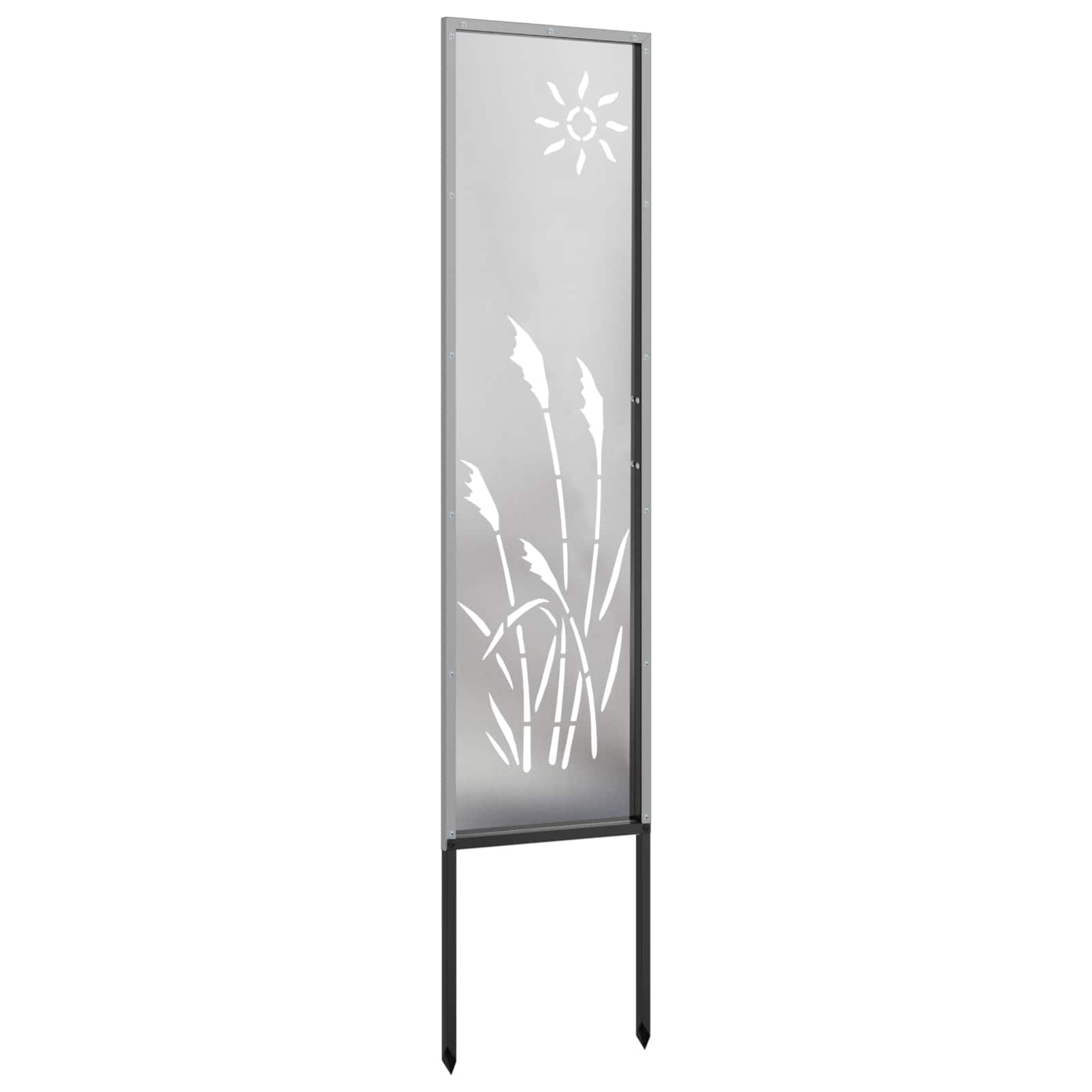 VidaXL brise-vue de jardin chantourné argent 32 x 140 cm acier inoxydable