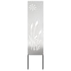 VidaXL brise-vue de jardin chantourné argent 32 x 140 cm acier inoxydable