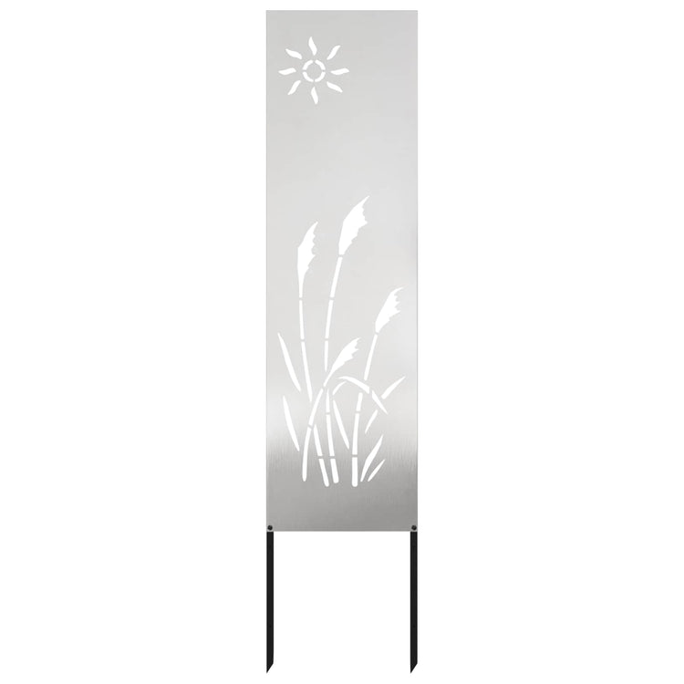 VidaXL brise-vue de jardin chantourné argent 32 x 140 cm acier inoxydable
