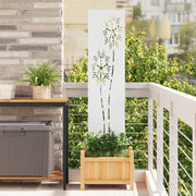 VidaXL brise-vue de jardin chantourné blanc 32 x 140 cm acier laminé à froid - afbeelding 1