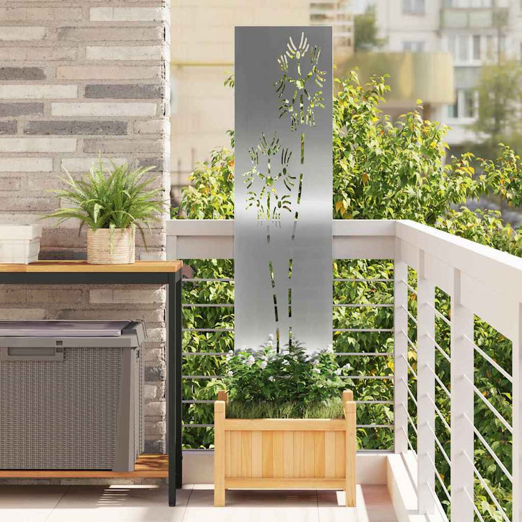 Vidaxxl brise-vue de jardin argent 32 x 140 cm en acier galvanisé