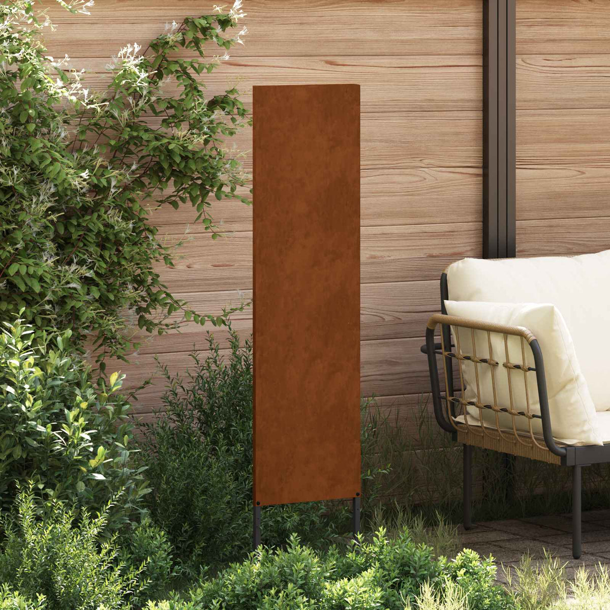 VidaXL brise-vue de jardin chantourné rouillé 32 x 140 cm acier corten