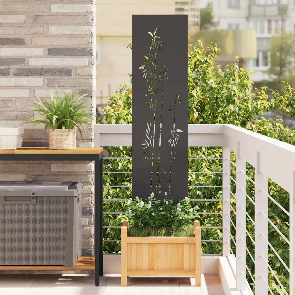 Vidaxxl brise-vue de jardin fleurs noir 32 x 140 cm acier laminé à froid