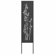 Vidaxxl brise-vue de jardin fleurs noir 32 x 140 cm acier laminé à froid - afbeelding 2