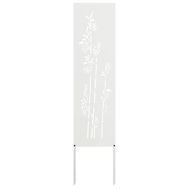 VidaXL brise-vue de jardin fleurs blanc 32 x 140 cm acier laminé à froid