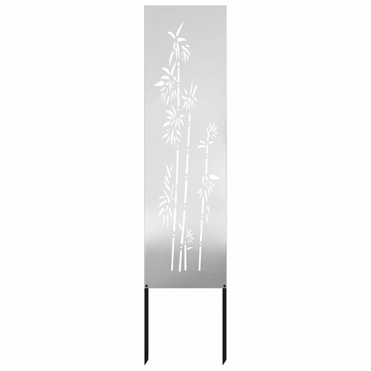 VidaXL brise-vue de jardin fleurs argent 32 x 140 cm acier inoxydable