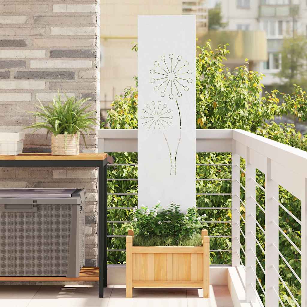 VidaXL brise-vue de jardin chantourné blanc 32 x 140 cm acier laminé à froid