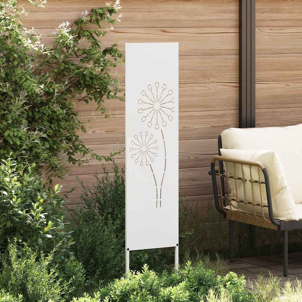 VidaXL brise-vue de jardin chantourné blanc 32 x 140 cm acier laminé à froid